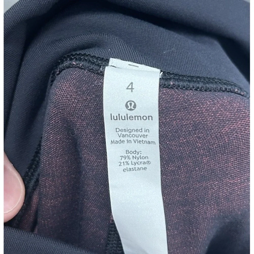 Lululemon Womens Size 4 Black Orange Wunder Under Legging Pants (L9)